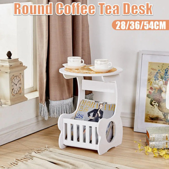 Modern Coffee End Side Table L/M/S Size For Home Living Room Tea Desk WPC Material Two Layers Round Edge Storage Shelf