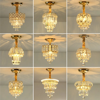 Modern Crystal Pendant Lights Golden Luxury LED Hanging Lamps For Bedroom Restaurant Living Room Indoor Decoration