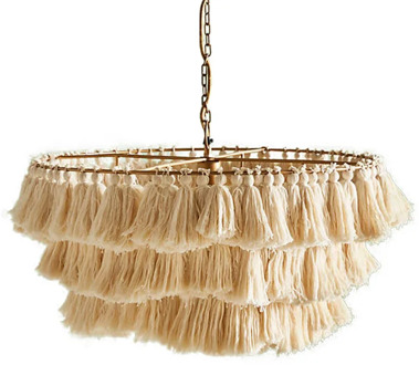 Modern decorative chandelier Cotton tassel Bohemian style chandeliers chain Pendent E27/LED living room art lighting WF1107