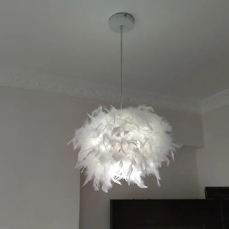 Modern feather chandelier LED chandelier bedroom decoration living room bedside chandelier dining room hanging light decoration