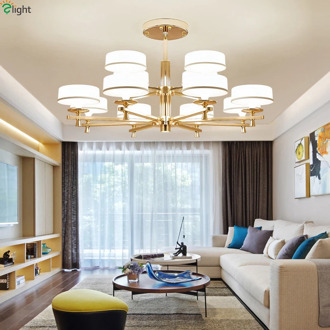 Modern Gold Led Pendant Lights PVC Led Pendant Chandelier Lighting For Living Room Dining Room Decor Bedroom Led Hanging Lamp