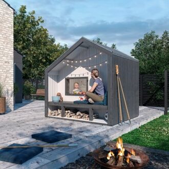 Modern Groot Houten Speelhuis - 208 x 184 CM Black