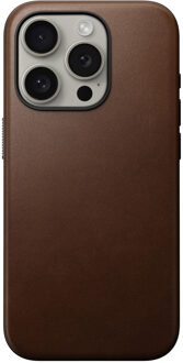 Modern Leather Case voor de iPhone 15 Pro - Bruin