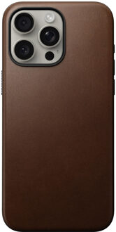 Modern Leather Case voor de iPhone 15 Pro Max - Bruin