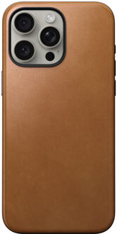 Modern Leather Case voor de iPhone 15 Pro Max - English Tan Bruin