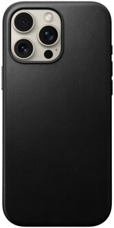 Modern Leather Case voor de iPhone 16 Pro Max - Black Zwart