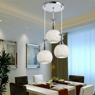 Modern LED 3 heads wrought iron ceramic lampshade Pendant Lights creative personality single heads restaurant aisle bedroom