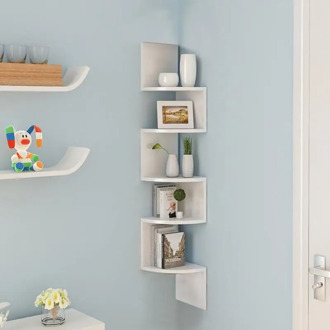 Modern Ledge Corner Hanger Rack Bathroom Shelf Organizer Wall Shelf Kitchen Shower Holder Home Bookshelf Shelves Storage HWC