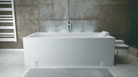 Modern ligbad met paneel acryl 120x70cm wit glans
