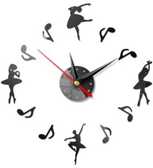 Modern Mini Diy Grote Muur-Klok Sticker Mute Digitale 3D Muur Grote Klok Woonkamer Home Office Decor kerstcadeau zwart