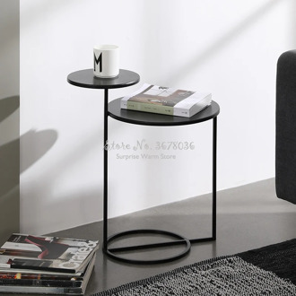 Modern Nordic Coffeetable Fashion Side Table Two Layers Coffee Table Metal Desk Home Furniture Modern Living Room Sofa Side
