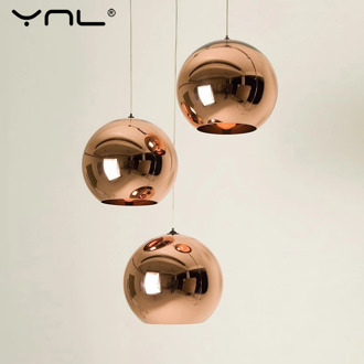 Modern Nordic Pendant Lights Globe Glass Ball Copper Hanging Lamp Industrial Decor Pendant Lamp Dining Kitchen Lighting Fixture