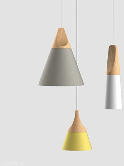 Modern Novelty Pendant Lights Colorful Restaurant Bar Lamps Simple Nordic Style Wood Iron Paint Process 90-260V e27