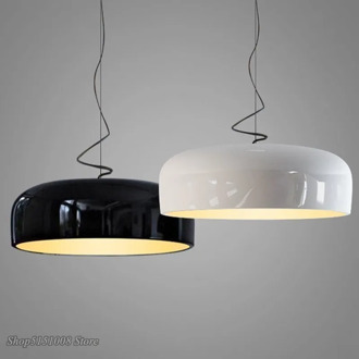 Modern Pendant Lights Glossy Black Round Hanging Lamp Kitchen Lighting Fixtures Living Room Bar Home Decor Suspendu Luminaire