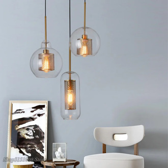 Modern Pendant Lights Led Glass Ball Hanging Lamp Nordic Dining Room Industrial Home Decor Kitchen Fixture Suspension Luminaire