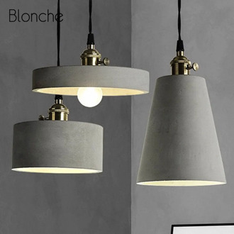 Modern Pendant Lights Loft Cement Hanging Lamps Industrial Fixtures for Bar Restaurant Living Room Decor LED Luminaire Lamps