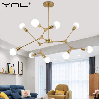 Modern Pendant Lights Nordic Art Gold/Black Pendant Lamps 3/6/9 Light Dining room Hanglamp Lamparas Home Decoration Lighting