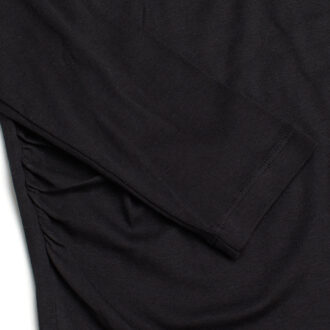 Modern positie T-shirt met V-hals en lange mouwen 719653 dames Zwart