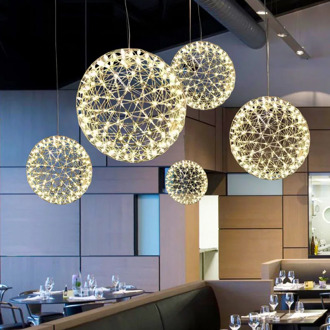 Modern Rainmond Firework Pendant Lights Bar Light g4 LED Stainless Steel Ball Pendant Lamp for Bar/Restaurant Lamparas Lustre