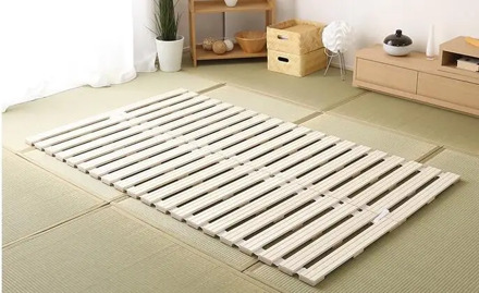 Modern Rolling Up Japanese Style Solid Wood Bed Support Slats For Tatami Bedroom Furniture Single/Queen/King Bed Frame Wooden