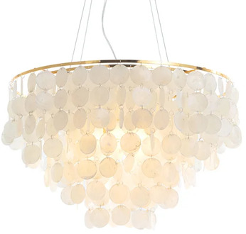 Modern Shell Chandelier Gold Chrome Metal Living Room Restaurant Hanging Light Fixtures Hotel Hall Hanglamp Luminaire Suspension