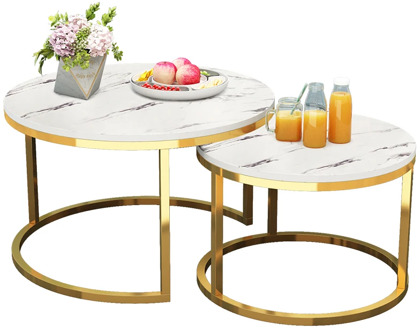 Modern Simple Small Apartment Round Side Bedside Table Home Living Room Balcony Wrought Iron Small Coffee Table Combination