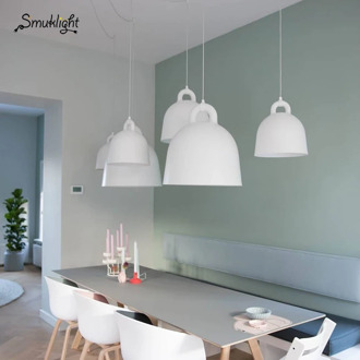 Modern Simple Style Bell Shape Droplight Bar Cafe Bedroom Restaurant Black/White/Gray/Sand White Lamp Resin Craft Pendant Light