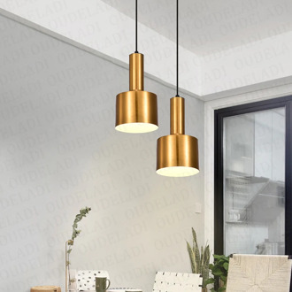 Modern single head Golden Pendant Lights American creative living room bedroom restaurant study corridor Light fixture E27