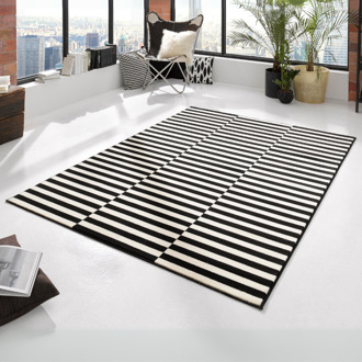 Modern Vloerkleed Panel - zwart/crème 160x230 cm