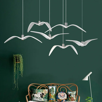 Modern White Balck LED Seagull Pendant Lamp hanging lamp Kitchen living room Birds Pendant Light Luminaire Lighting Fixture