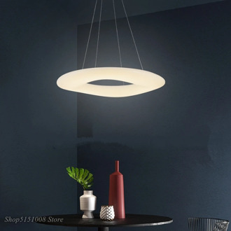 modern white Ring LED pendant lights kitchen hanging lamp dining room novelty home luminaire indoor decorative lighting fixtures