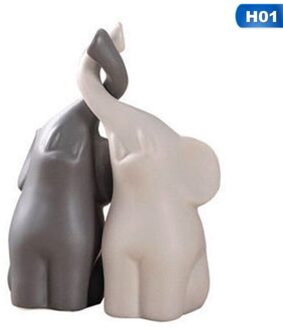 Moderne Abstracte Paar Objecten Woonkamer Kantoor Studeerkamer Ambachten Olifant Ornament Decoratie Standbeeld 11x15cm