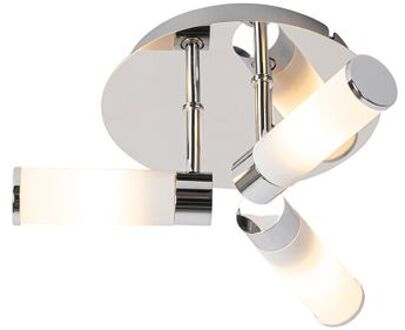 Moderne badkamer plafondlamp chroom 3-lichts IP44 - Bath Zilver