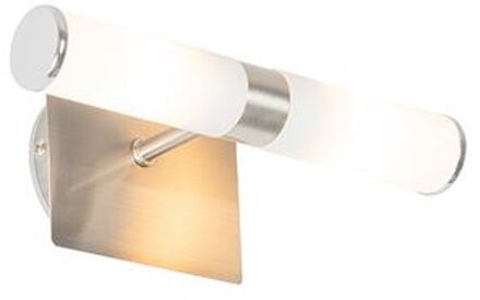 Moderne badkamer wandlamp staal IP44 2-lichts - Bath Zilver
