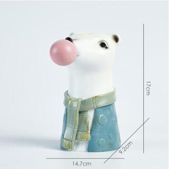 Moderne Dierenkop Hand Schilderen Giraffe/Zebra/Beer/Panda Hars Succulent Vaas Bloempot Planten Plant vazen Mand polair beer