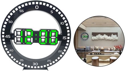 Moderne Digitale Wandklok 12/24 Uur Alarm Datum Elektronische Klok Home Office groen licht