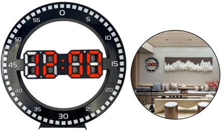 Moderne Digitale Wandklok 12/24 Uur Alarm Datum Elektronische Klok Home Office rood licht