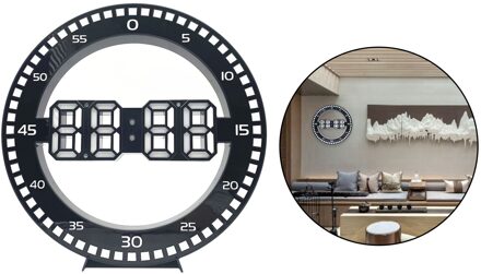 Moderne Digitale Wandklok 12/24 Uur Alarm Datum Elektronische Klok Home Office wit Count Second