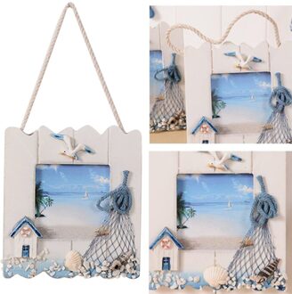 Moderne Diy Houten Fotolijsten Romantische Zee Mediterrane Stijl Muur Opknoping Deur Foto Frames Home Decor Accessoires (R