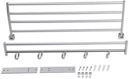 Moderne Dubbele Wandmontage Badkamer Badhanddoek Rails Houder Opslag Rack Plank