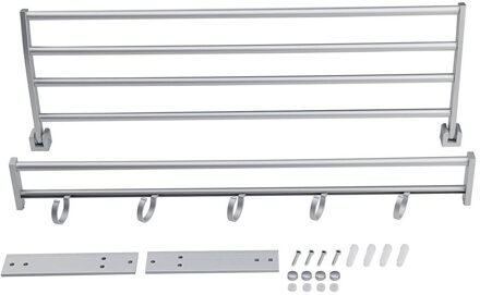Moderne Dubbele Wandmontage Badkamer Badhanddoek Rails Houder Opslag Rack Plank
