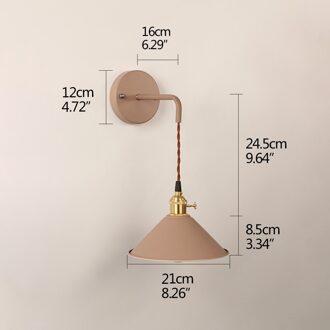 Moderne Eenvoudige Ijzeren Wandlamp Land Home Deco Wandlamp Led Met 7 Kleuren Voor Slaapkamer Woonkamer Restaurant Cafe winkel Gangpad khaki
