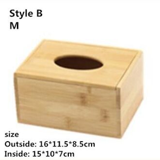 Moderne Eenvoudige multifunctionele Desktop Bamboe Houten Tissue Doos multifunctionele Opbergdoos Thuis Milieu Gezicht Handdoek Papier doos Flip stijl-M