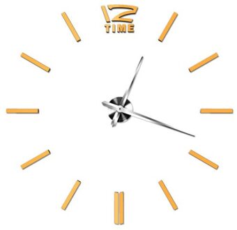 Moderne Grote 3D Spiegel Oppervlak Wandklok Stickers Diy Home Office Kamer Mural Vinyl Verwijderbare Sticker Decal Decoratie Klok Goud