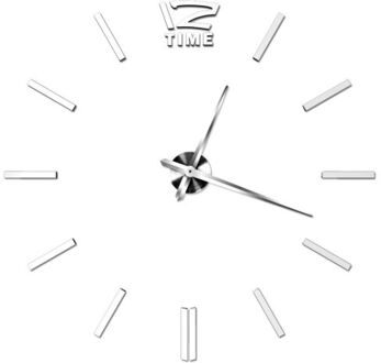 Moderne Grote 3D Spiegel Oppervlak Wandklok Stickers Diy Home Office Kamer Mural Vinyl Verwijderbare Sticker Decal Decoratie Klok Zilver