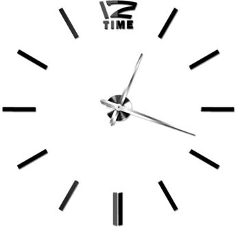 Moderne Grote 3D Spiegel Oppervlak Wandklok Stickers Diy Home Office Kamer Mural Vinyl Verwijderbare Sticker Decal Decoratie Klok zwart
