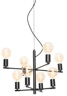 Moderne hanglamp zwart 8-lichts - Osprey