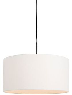 Moderne hanglamp zwart met witte kap 50 cm - Combi 1