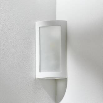 Moderne hoekwandlamp Casablanca van keramiek wit, gesatineerd