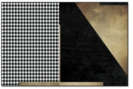 Moderne Hoogwaardige Zwarte Goud Houndstooth Stiksels Vloermatten Keuken Woonkamer Slaapkamer Bed Tapijt Antislip Vloer matten 50x80cm